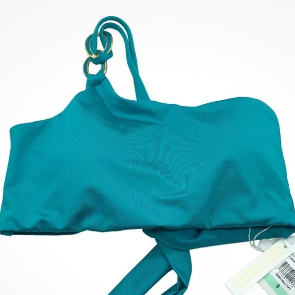 Trina Turk Monaco padded one shoulder  Bikini Top Size 8 NEW summer pool beach